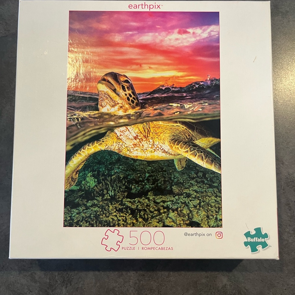 Buffalo David Bitton Orange and Green Turtle Puzzle